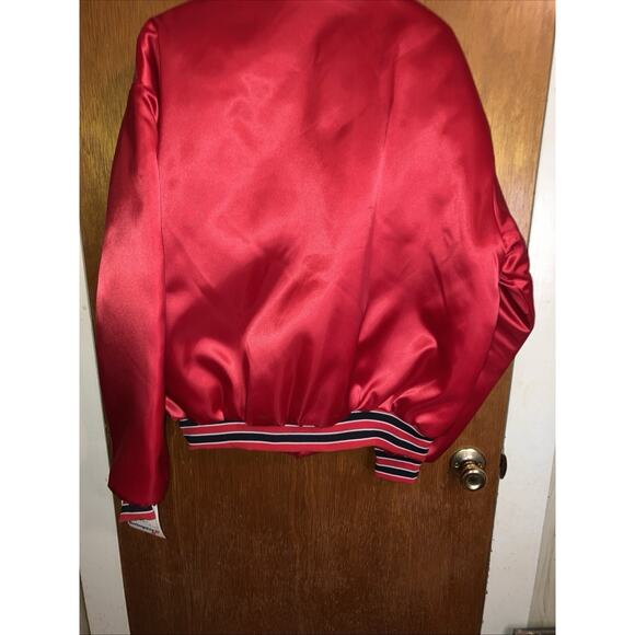 Vtg 90s Chicago Bulls Red Satin Jacket Swingster USA Made NWT Deadstock Men’s XL - Picture 9 of 16